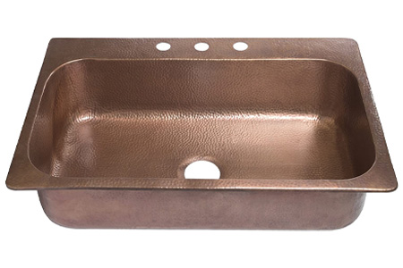 3. Sinkology Angelico Drop-in Copper Kitchen Sink