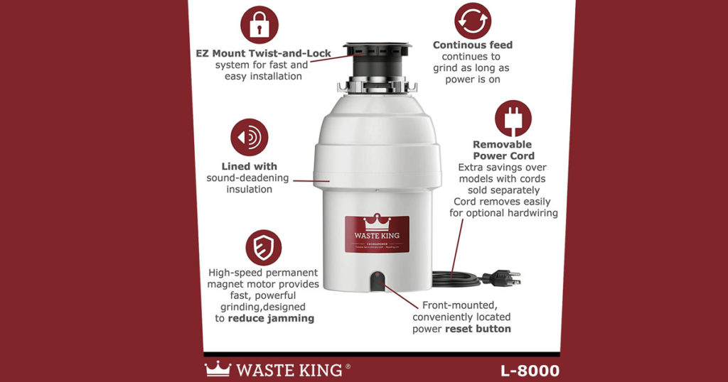 Features of Waste King L 8000 Review
