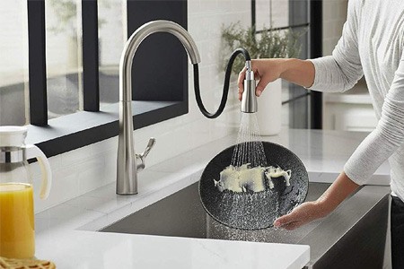 Pull-out kitchen faucets